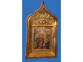 Икона Явление Пресвятой Богородицы Сергию Радонежскому. 22х27 см., с киотом 57х32см.